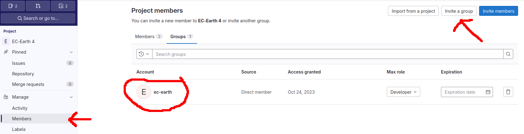 add members to fork